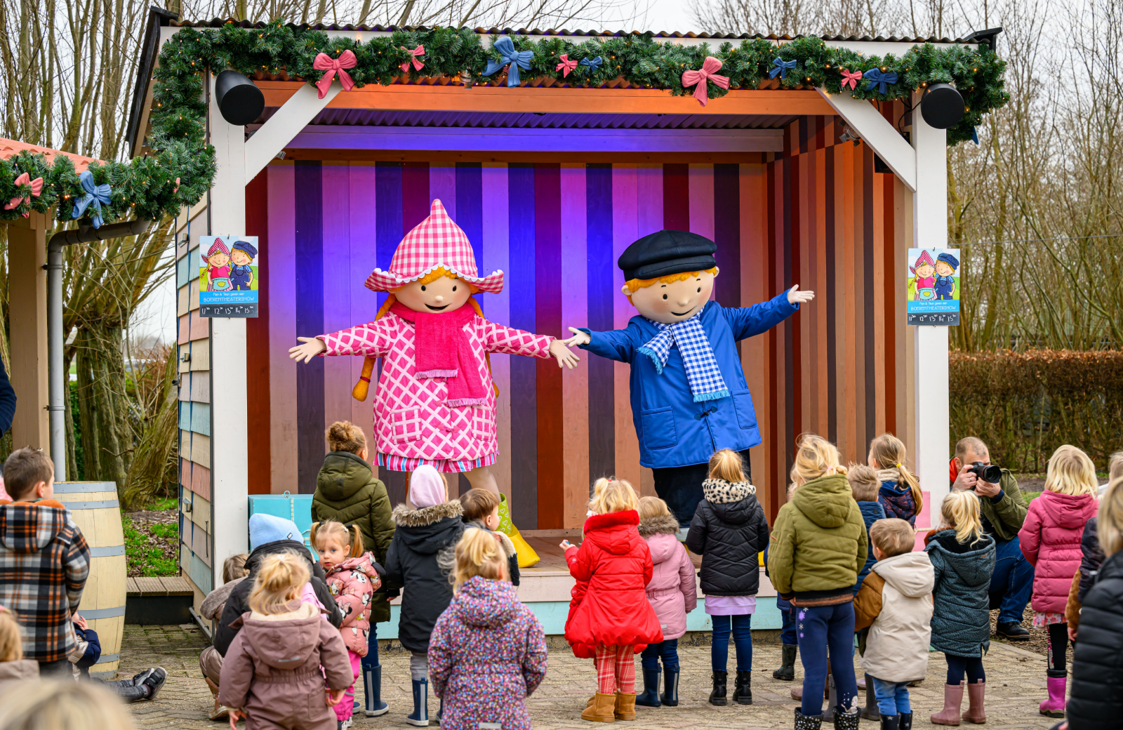 wintershow fien en teun bij avonturenboerderij molenwaard
