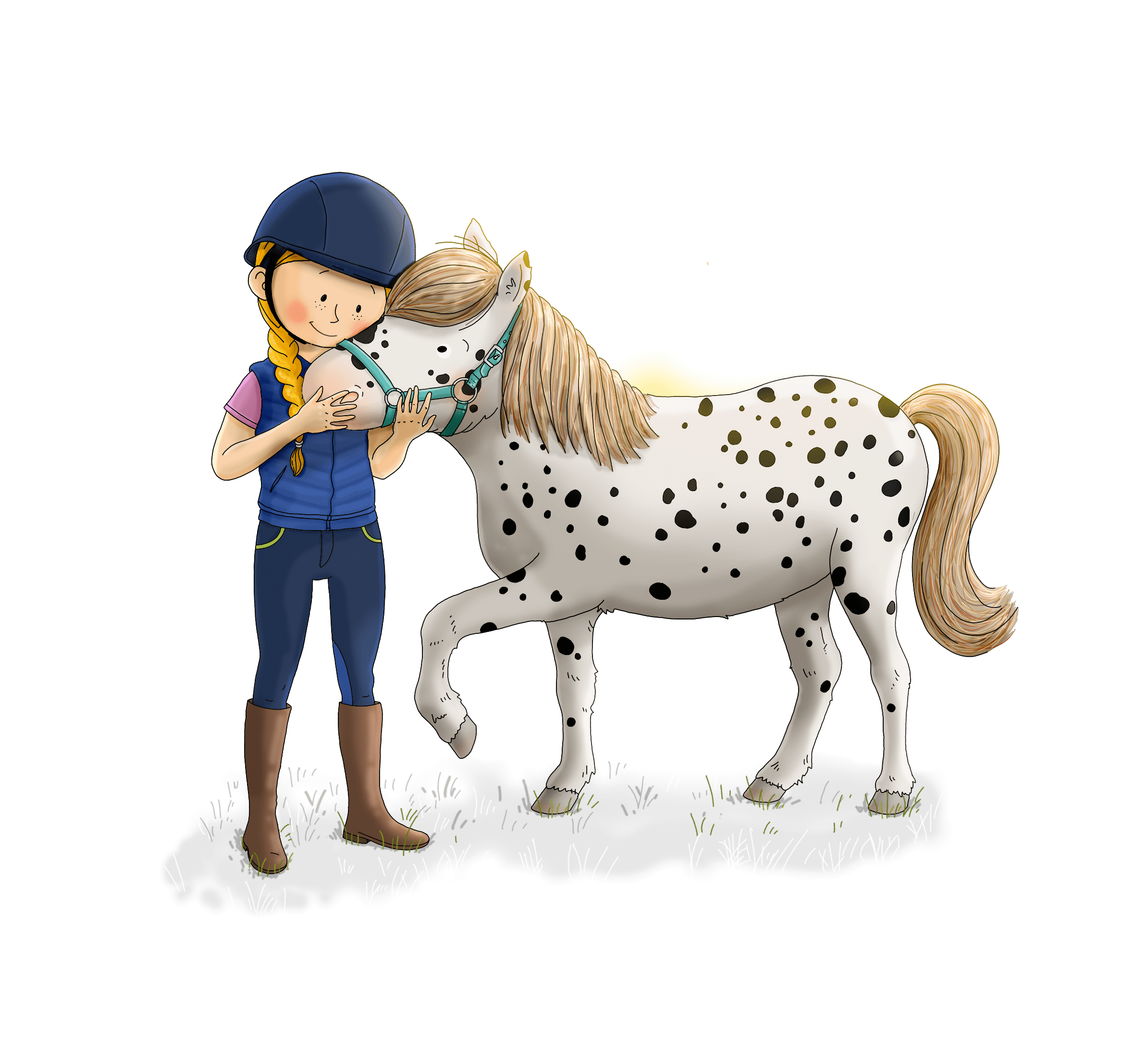 Stip de pony en Emma knuffel met elkaar
